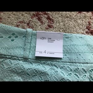 Ann Taylor Loft mint colored eyelet shorts